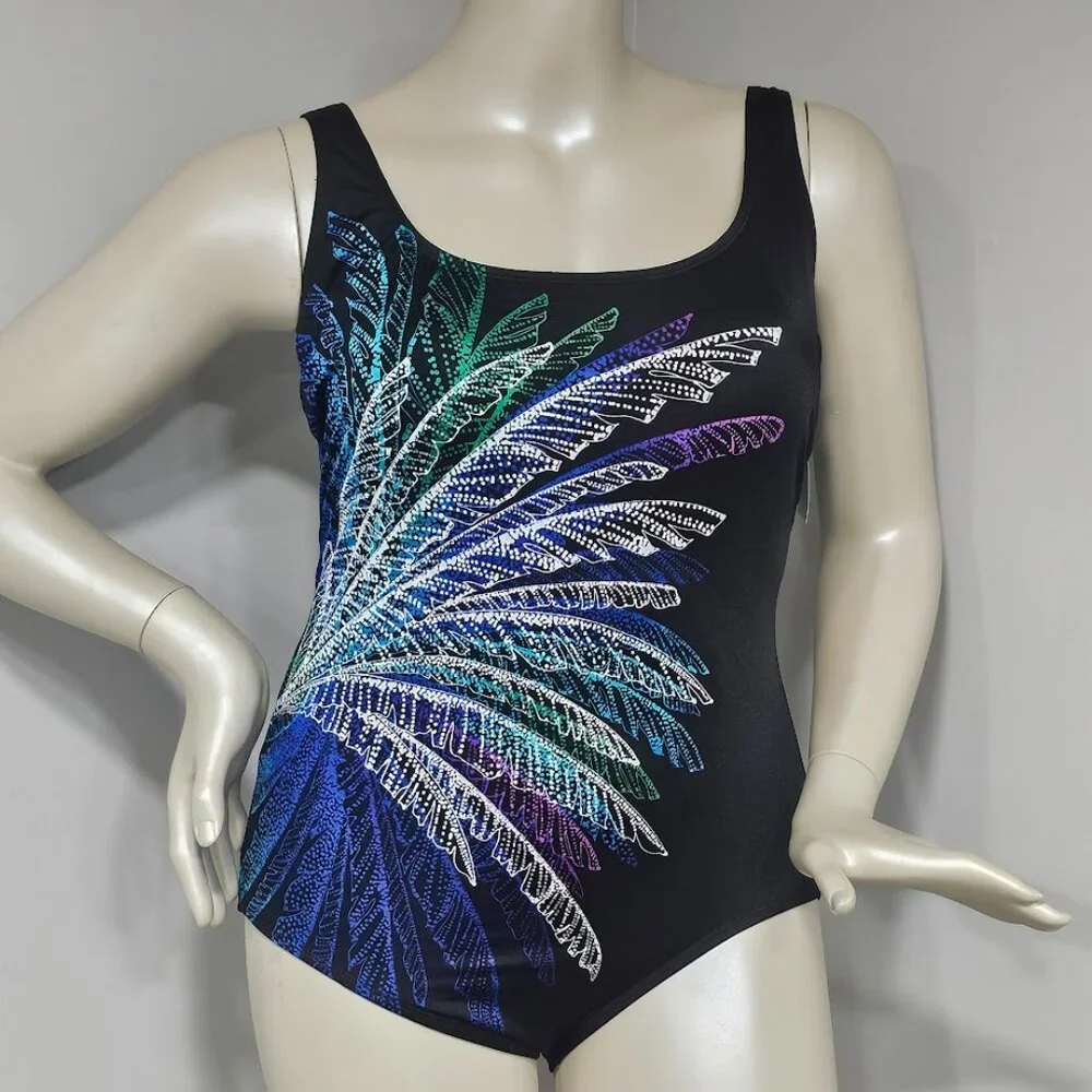Swim Solutions Firework Print One-Piece Swimsuit - Picture 2 of 7